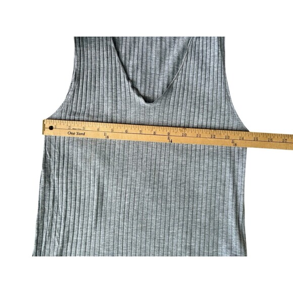 LNA Gray Sleeveless Ribbed Knit Tank Top Women's  Small Turtle High Neck Choker - Picture 11 of 13